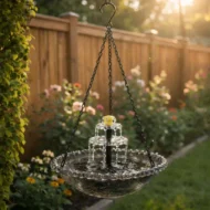 💞50K+ SOLD!🐦🌧️Vintage-Style Bird Feeder with Bath – Hangs anywhere, easy to fill. Attracts robins & blue tits. Perfect for nature lovers. 🏡✨ - Image 11