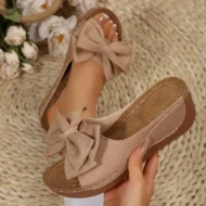 ⏳Time-Limited Special⏰Women's Bowknot Peep-Toe Wedge Sandals - Image 13