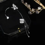 💕Simple ear clips with butterfly and flower motifs & tassels🌸🦋 - Image 11