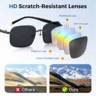Men's Stylish Frameless High Definition Polarized Sunglasses - Image 3