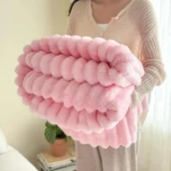 💫2025 Hot Sale🛏️Thickened rabbit plush&milk velvet cover blanket - Image 10