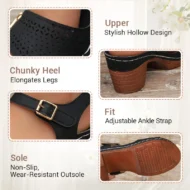 🌸NEW HOT SALE 50% OFF✨Women's Chunky Heel Ankle Strap Sandals - Image 6