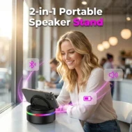 Portable Bluetooth Speaker with RGB Lights & Phone Stand