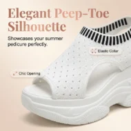 Women's Breathable Peep-Toe Wedge Sandals - Image 3