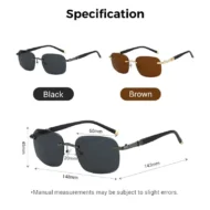 Men's Stylish Frameless High Definition Polarized Sunglasses - Image 8