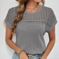 Knitted Mesh Short Sleeve Top - Image 13