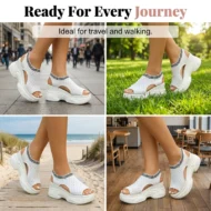 Women's Breathable Peep-Toe Wedge Sandals - Image 8