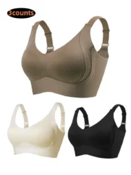 🎁Buy 1 Get 3 Packs💕Women's Ribbed Push Up Adjustable Wireless Bra - Image 3