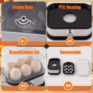 Multifunctional Egg Steamer with Clear Lid - Image 6