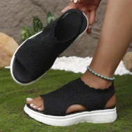 ⏳LAST DAY SALE ONLY ￡12.99!!💐 Women's Breathable Knit Platform Sandals – Air-permeable knit upper, cushioned sole & lightweight comfy summer footwear ✨ - Image 18