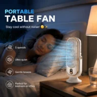 🥳2026 HOT SALE🥳💞50K+ SOLD!💨🌙 50% OFF! Portable Table Fan – 5 speeds, ultra‑quiet, gentle breeze. Perfect for bedroom or office. Stay cool without noise! 😴✨ - Image 7