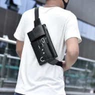 Men's Portable Business-Style Leather Waist Bag - Image 4