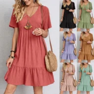🔥Hot Sale 49% OFF💝Retro V-neck Loose Casual Dress