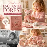 🎀50% OFF🎁Pink Enchanted Forest DIY Felt Patchwork Kit - Image 17