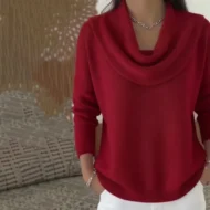 Women’s Elegant Cozy Cowl Collar Sweater - Image 6
