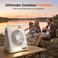 Dual-Power Outdoor Fan with Solar Panel and Light - Image 3