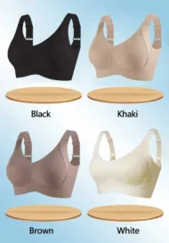 🎁Buy 1 Get 3 Packs💕Women's Ribbed Push Up Adjustable Wireless Bra - Image 33