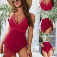 Women’s Sexy One-Piece Mesh Swim Dress - Image 8