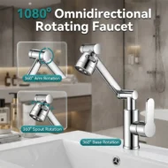 🥳2026 HOT SALE🥳💞50K+ SOLD!🚰✨ 50% OFF! 1080° Rotating Mechanical Arm Faucet – Wash hair in sink easily, no splash. Dual flow modes. Rust‑proof & modern. 🛡️💦