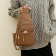 Women's Vintage PU Leather Chest Bag - Image 13