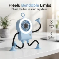 Flexible Robot Desk Fan with LED Light - Image 11