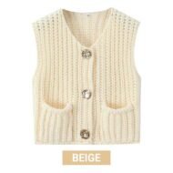 🍂49% OFF🔥Women’s Chunky Knit Button-Down Sweater Vest - Image 15