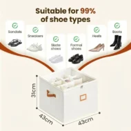 📢📢50% OFF !!!⏰ Fabric Shoe Organizer Storage Box👟– Foldable Design, Large Capacity, Dustproof & Breathable, Space-Saving for Closet & Bedroom 🧺 - Image 13