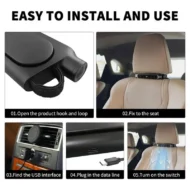 USB Car Headrest Cooling Fan with 3 Speeds - Image 3