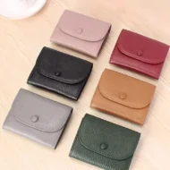 🔥Best Christmas present ever🎁🎄Fashion Lychee Pattern PU Leather Short Wallet with Convenient Snap Button - Image 7