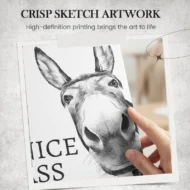 Funny Black and White Donkey Wall Art - Image 3