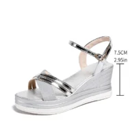 Women's Open Toe Ankle Strap Wedge Sandals - Image 11