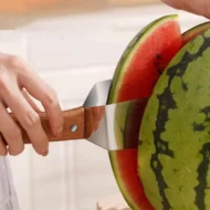 Triangle Stainless Steel Fruit Cutter with Wood Handle for Kitchen - Image 6