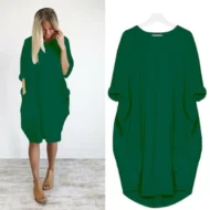 Hot sale💝 Women Casual Loose Pocket Long Sleeves Dress - Image 9