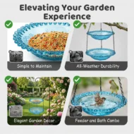 💞50K+ SOLD!🐦🌧️Vintage-Style Bird Feeder with Bath – Hangs anywhere, easy to fill. Attracts robins & blue tits. Perfect for nature lovers. 🏡✨ - Image 15