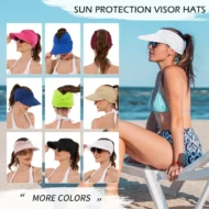 Women's UPF 50+ UV Protection Sun Visor Hat - Image 11