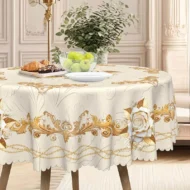 Waterproof Gold Rose Tablecloth - Image 9