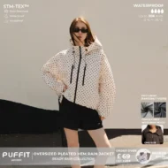 🧥Wide-Brim Hood💧Short Oversized Rain Jacket With Bubble Hem,Adjustable Cuffs - Image 8