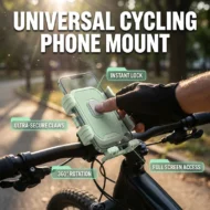 🚴📱 Cycling phone mount – 1-sec lock, shockproof, full rotation for navigation!