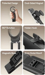📢📢50% off!! ⏰ Magnetic Mount – 5-in-1 Mini Tripod with Dual MagSafe Magnets, Foldable Hook & Arca-Swiss Base! 📱🎥 - Image 9
