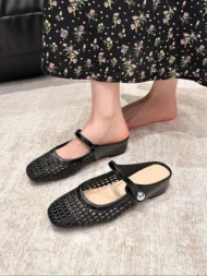 🌸NEW HOT SALE 50% OFF✨Women's Woven Square-Toe Mary Jane Mules - Image 13