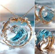 🔥Last Day 70% OFF🌊Elegant Blue Necklace Ring Earrings Set - Image 2