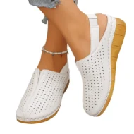 Women's Casual Perforated Wedge Slingback Sandals - Image 7