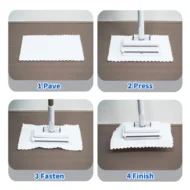 Hands-Free Flat Mop with Universal Cloth Clamp - Image 5
