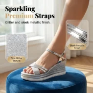 Women's Open Toe Ankle Strap Wedge Sandals - Image 3