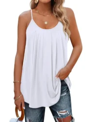 ✨Women Spaghetti Straps Pleated Loose Tank Top (BUY 2 FREE SHIPPING) - Image 2