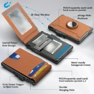 🔥Wallet for Men - with Pop Up Aluminum Case Money Clip Slim Leather Slots Credit Card Holder RFID Blocking Bifold Minimalist Wallet - Image 2