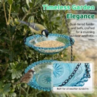💞50K+ SOLD!🐦🌧️Vintage-Style Bird Feeder with Bath – Hangs anywhere, easy to fill. Attracts robins & blue tits. Perfect for nature lovers. 🏡✨ - Image 18
