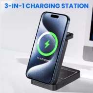 Foldable 3-in-1 15W Fast Wireless Charger - Image 2