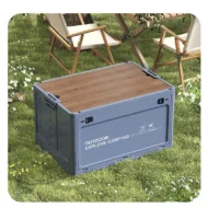 Collapsible Camping Storage Box with Wooden Lid - Image 6