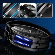 ⏳Time-Limited Special⏰Men's Binary LED Watch – Stainless Steel, Blue Light, Sporty, Water-Resistant, Modern ⚡ - Image 4